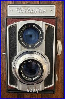 Vintage Welta Weltaflex TLR Camera + Meyer-Optik Trioplan 75mm f/3.5 Lens, Case Vintage Welta Weltaflex TLR Camera + Meyer-Optik Trioplan 75mm f/3.5 Lens, Case