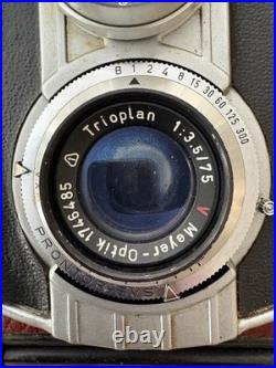Vintage Welta Weltaflex TLR Camera + Meyer-Optik Trioplan 75mm f/3.5 Lens, Case Vintage Welta Weltaflex TLR Camera + Meyer-Optik Trioplan 75mm f/3.5 Lens, Case