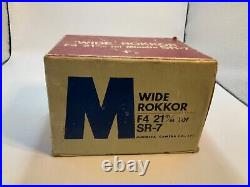 Vintage Wide Rokkor 1102508 F4 21MM SR-7 for Minolta camera HTF RARE