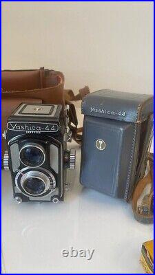 Vintage Yashica 44A TLR 127 Film Camera Kit Yashikor 3.5/60mm Lens withAccessories