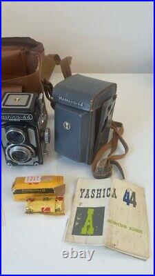 Vintage Yashica 44A TLR 127 Film Camera Kit Yashikor 3.5/60mm Lens withAccessories