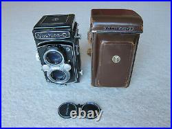 Vintage Yashica-D TLR Film Camera (1960) with Original Case + Lens Cap