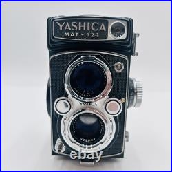 Vintage Yashica MAT-124 TLR Film Camera Twin Lens Leather Case GC UNTESTED