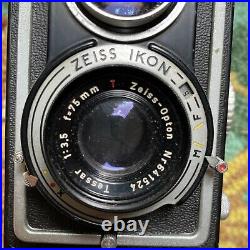 Vintage ZEISS IKON IKOFLEX Camera Novar & Teronar Anastigmat 75mm Lens Working