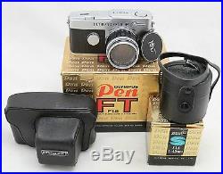 Vintage analog camera Olympus Pen F / Pen FT & 4x Zuiko lens f. E. 90 150 200 mm