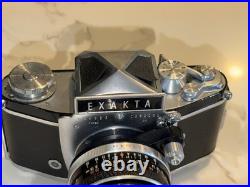 Vintage camera EXACTA/Jhagee EXAKTA/Lens Carl Zeiss 50 MM Untested
