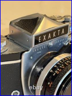 Vintage camera EXACTA/Jhagee EXAKTA/Lens Carl Zeiss 50 MM Untested