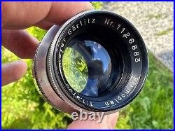 Vintage camera PRAKTICA lens Meyer Gorlitz red V Primoplan 58mm