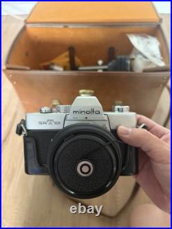 Vintage minolta srt-101 35mm camera kit with vivitar bellows macro telephoto lens