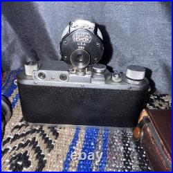 VintageRARELeica III Camera with extra lens and light meter