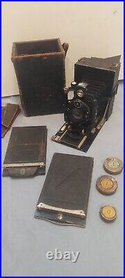 Voigtlander Folding Camera with Skopar 14.5 F=13.5cm lens & and roll Film Adapter