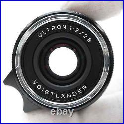 Voigtlander ULTRON Vintage Line 28mm F/2 Asph. TypeII VM Black -Near Mint
