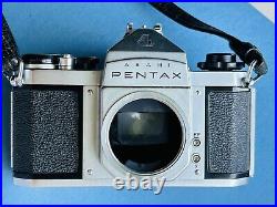 Vtg 1960s PENTAX SV FILM 35mm CAMERA with SUPER TAKUMAR 55mm F1.8 LENS / MANUAL