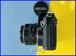 Vtg 1970s PENTAX SPOTMATC II FILM 35mm CAMERA with 50mm F1.4 FAST PRIME LENS BLACK