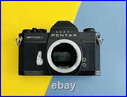 Vtg 1970s PENTAX SPOTMATC II FILM 35mm CAMERA with 50mm F1.4 FAST PRIME LENS BLACK