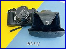 Vtg 1970s PENTAX SPOTMATC II FILM 35mm CAMERA with 50mm F1.4 FAST PRIME LENS BLACK