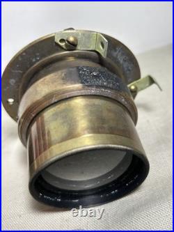 Vtg Antique Early 1900s Brass Large Camera Lens