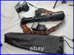 Vtg Canon AE-1 35mm Manual SLR Film Camera with 50mm 11.8 Lens + Accessories