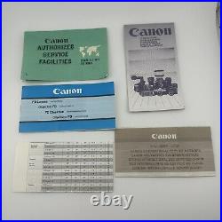 Vtg Canon AE-1 Program 35mm SLR Camera 50mm f/1.8 w Manuals Made Japan TESTED