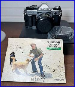 Vtg Canon AE-1 Program 35mm film SLR camera withCanon FD 50mm f/1.8 lens (lot b)