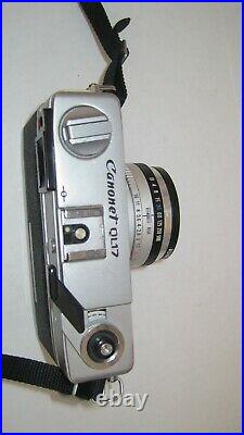 Vtg Canon Canonet QL17 GIII 35mm Rangefinder Film Camera with 40mm F1.7 Prime Lens