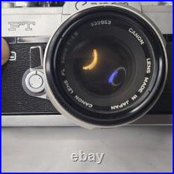 Vtg Canon FT QL 35mm SLR Film Camera with FL 50mm f1.8 + FD 28mm Lens TESTED Kit
