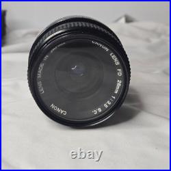 Vtg Canon FT QL 35mm SLR Film Camera with FL 50mm f1.8 + FD 28mm Lens TESTED Kit