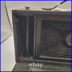 Vtg Kodak Number 3-A Folding Brownie Camera Model A Kodak Red Vent Brass Lens