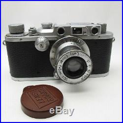 Vtg Leica IIIA 1938 Rangefinder camera & 5cm F/3.5 Lens Germany made Works great
