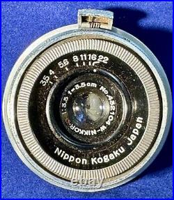 Vtg Nippon Kogaku W-Nikkor C 13.5 f 3.5 Camera Lens & Leather Case Nikon 2.5