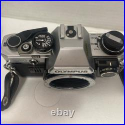 Vtg Olympus OM 10 FC 35mm Camera 2 Lens Zuiko11.8 f50m Sears 202 f=70-210 Flash