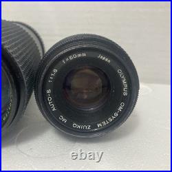 Vtg Olympus OM 10 FC 35mm Camera 2 Lens Zuiko11.8 f50m Sears 202 f=70-210 Flash