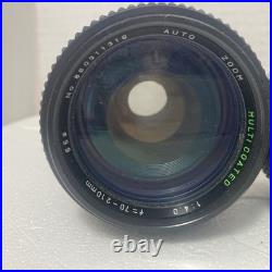 Vtg Olympus OM 10 FC 35mm Camera 2 Lens Zuiko11.8 f50m Sears 202 f=70-210 Flash