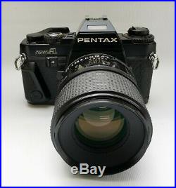 Vtg Pentax Super A 35mm SLR Film Camera & 2X Tamron 90mm Lens + 28-200 & Flash