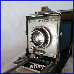 Vtg Speed Graphic 4x5 View Field Press camera Zeiss 135mm F/4.5 Lens (With issues)
