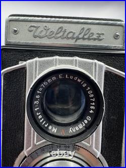 Weltaflex TLR Camera Meritar 75mm f3.5 Prontor SVS with Case & Secord Tripod READ