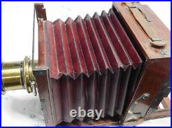 Wet Plate Collodion 5X7 View Camera with Red Bellows and Conley Lens NICE