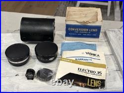 Yashica Electro 35 Wide Angle & Telephoto Conversion Lens Set with Box Vintage
