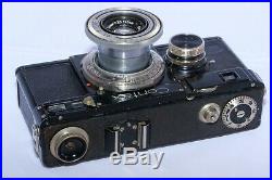 Zeiss Contax I (f) black rangefinder camera. CZJ Tessar 5cm f3.5 nickel lens