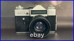 Zenit-E 35mm SLR Film Camera Helios-44-2 58mm f/2 Lens M42 USSR Vintage / Box Zenit-E 35mm SLR Film Camera Helios-44-2 58mm f/2 Lens M42 USSR Vintage / Box