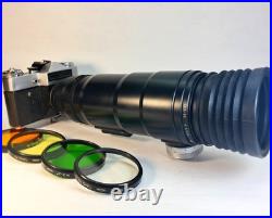 Zenit ES PhotoSniper 35mm SLR Camera + TAIR-3S 300mm f/4.5 Lens Kit. Vintage